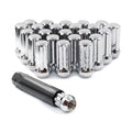 M14 x 1.5 Chrome Acorn Bulge Truck Spline Lug Nut Kit 24pcs 6 Lug