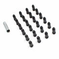 Install Kit M14 x 1.5 Spline Bulge Acorn Black 27 Lug Nuts + Key
