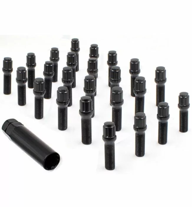 Install Kit M14 x 1.5 Spline Lug Bolt Black 6 Lug
