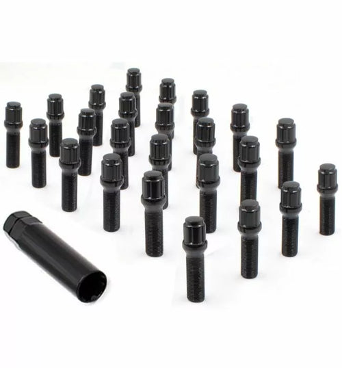 Install Kit M14 x 1.5 Spline Lug Bolt Black 6 Lug