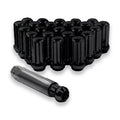 M14 x 1.5 Black Acorn Bulge Truck Spline Lug Nut Kit 24pcs 6 Lug